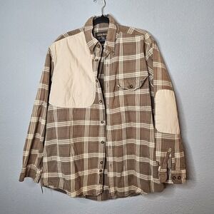 Vtg Woolrich THRASHED Mens Plaid Hunting Camping Shacket Shirt‎ Size Large